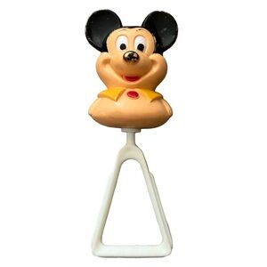 Danara VTG Baby Rattle Mickey Mouse Plastic Hong Kong Lightweight Rotating 70s
